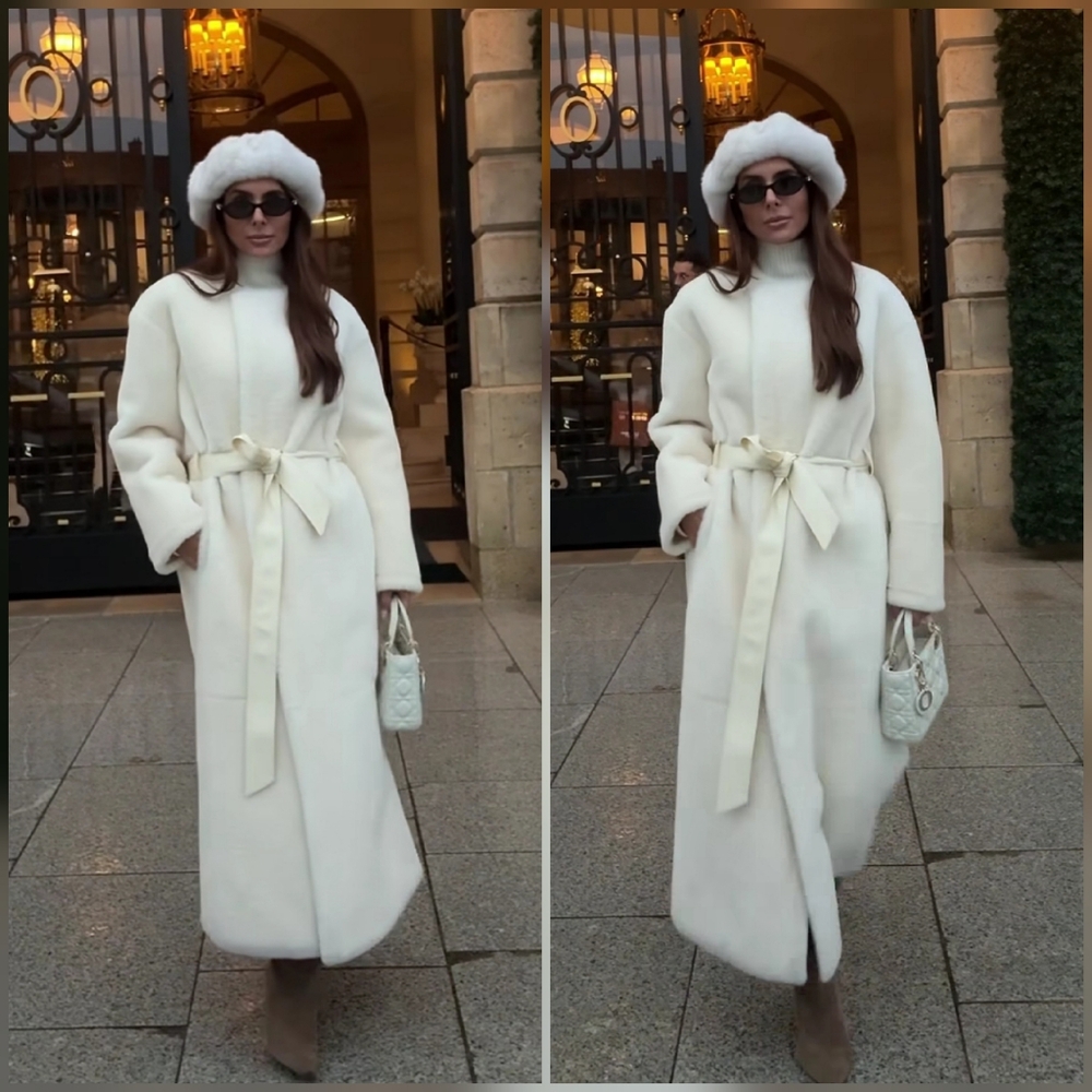 Zara Faux Fur Coat Limited Edition Cream NWT
